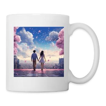 Heart sound in the cherry blossom light - Mug - white - Right