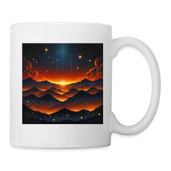 Glowing sunset over Bergen - Mug - white - Right