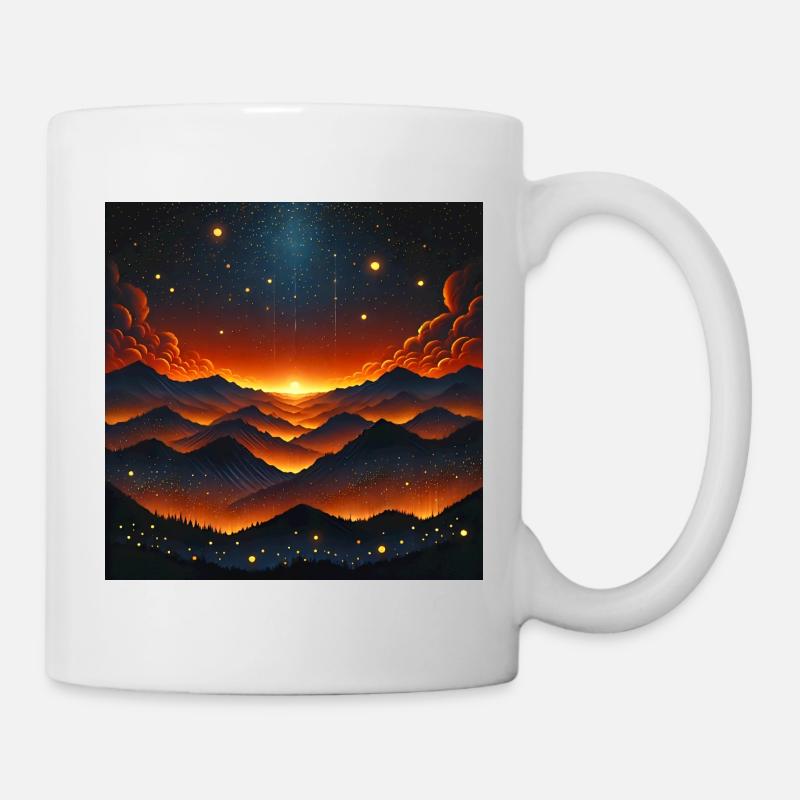 Glowing sunset over Bergen - Mug - white