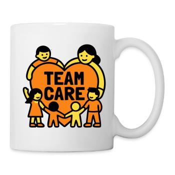 Team Care Herz Kita Wappen - Tasse - Weiß - Rechts
