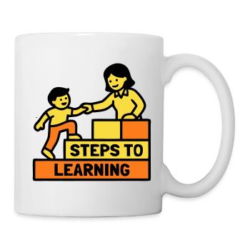 Logo Étapes pour apprendre l’école - Mug blanc - blanc - Droite