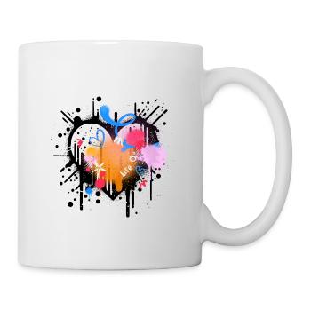 Lebenslust Graffiti Farbenspiel - Tasse - Weiß - Rechts