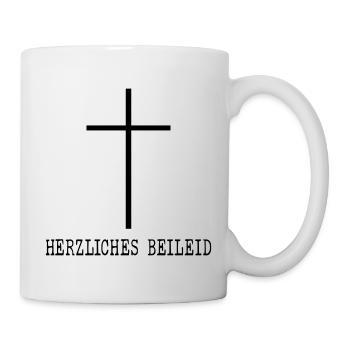 Herzliches Beileid Trauer - Tasse - Weiß - Rechts