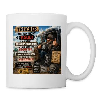 Trucker Lebensmodus: Kaffee und Freiheit - Tasse - Weiß - Rechts