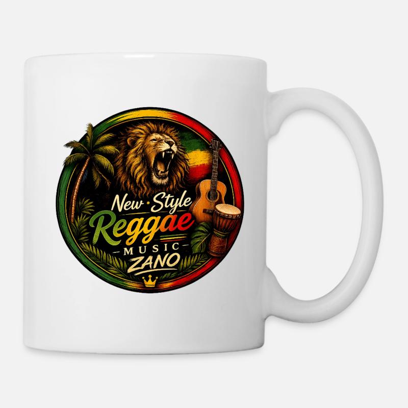 Lion Reggae Nouveau Style - Mug blanc - blanc