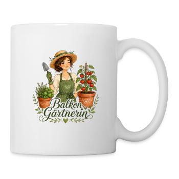 Balkon Gärtnerin - Tasse - Weiß - Rechts