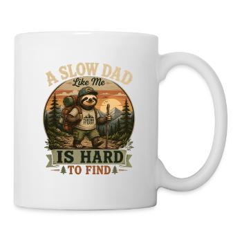 Slow Dad Hiking Faultier Tee Sloth Hiking Club Geschenk - Tasse - Weiß - Rechts