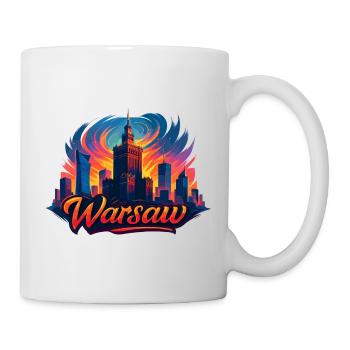 Warsaw Skyline Art – Colorful &amp; Modern - Mug - white - Right