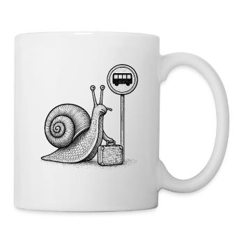Eine Schnecke auf dem Weg - Tasse - Weiß - Rechts