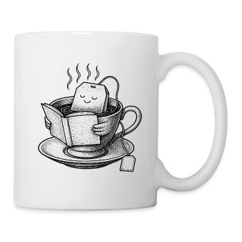 Cozy Tea Cup Reader  - Mug - white - Right