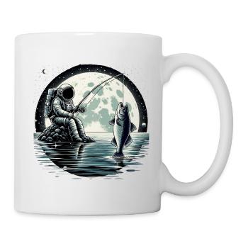 Astronaut fishing on the moon space design - Mug - white - Right