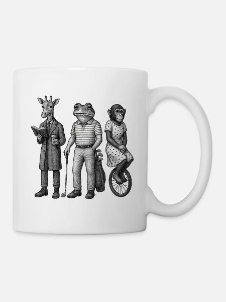 Trio der anthropomorphen Freunde - Tasse - Weiß