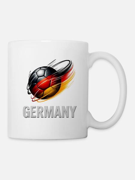 Deutschland Flammenkick Fußball - Tasse - Weiß