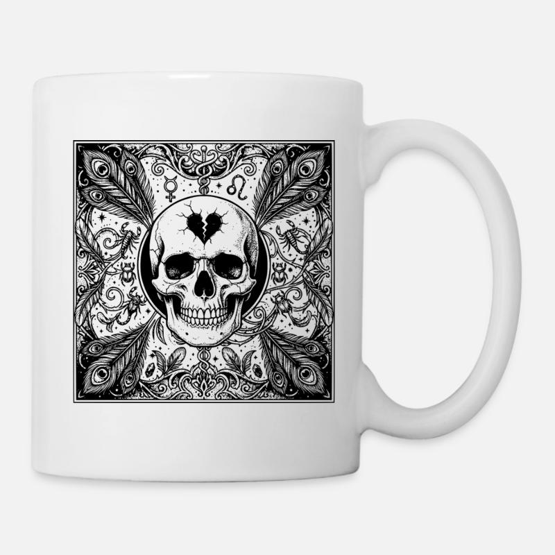 Okkultes Design des gotischen Skorpion-Schädels - Tasse - Weiß