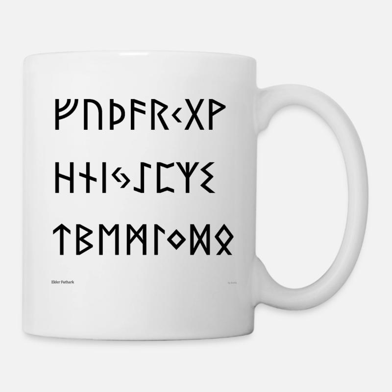 Elder Futhark (schwarz) - Tasse - Weiß