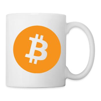Bitcoin Symbol im Orange Kreis - Tasse - Weiß - Rechts