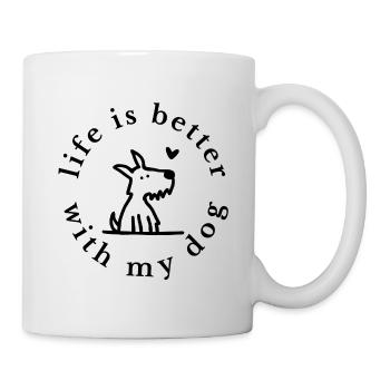 Life Is Better With My Dog – Süßes Hundeliebe Desi - Mug - white - Right