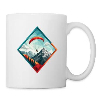Parapente au-dessus d’un paysage montagneux - Mug blanc - blanc - Droite