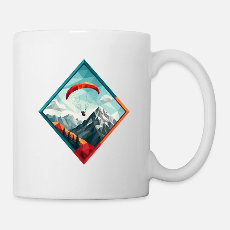 Paraglider over mountain landscape - Mug - white