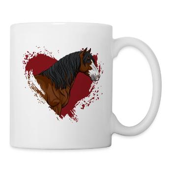 Der Kopf des Abaco-Pferdes und ein rotes Herz - Tasse - Weiß - Rechts
