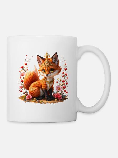Fox Floral Schmuck - Tasse - Weiß