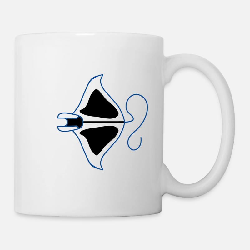 Blue outline manta silhouette - Mug - white
