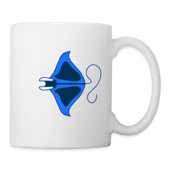Manta Linear Blue stilisiert - Tasse - Weiß - Rechts