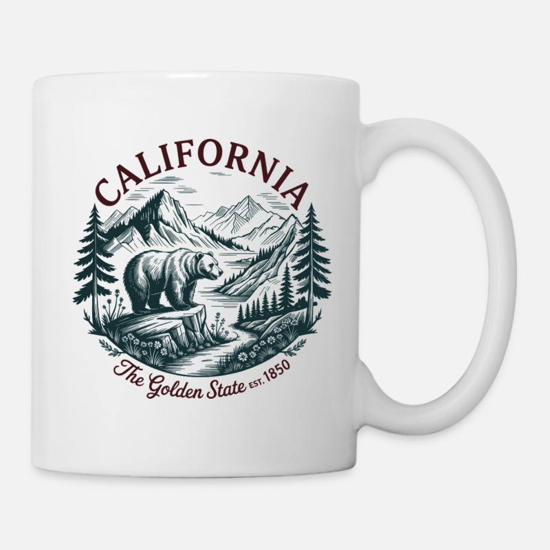 California Bear Mountain Badge - Mug - white