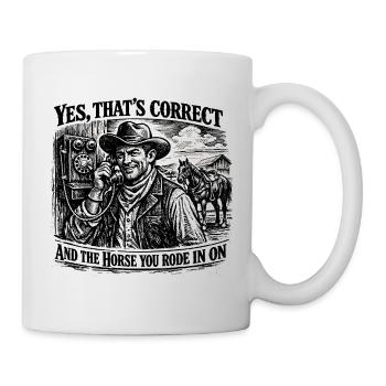 Western Humor: Vintage Cowboy Replica - Mug - white - Right