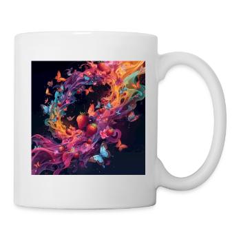 Colorful berries and butterflies - Mug - white - Right