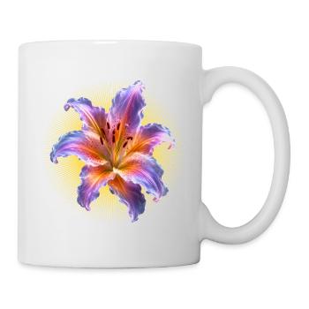 Glowing Lily Floral Art Motif - Mug - white - Right