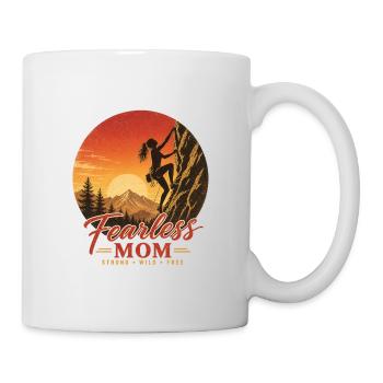 Idée cadeau rétro d’escalade Fearless Mom - Mug blanc - blanc - Droite