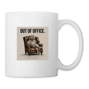Out Of Office Funny Raccoon - Tasse - Weiß - Rechts
