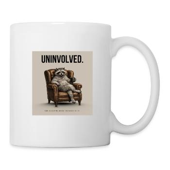 Minding My Business Funny Raccoon - Tasse - Weiß - Rechts