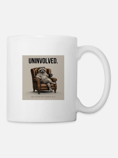 Minding My Business Funny Raccoon - Tasse - Weiß