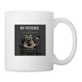 Running Out Of Patience Funny Raccoon - Tasse - Weiß - Rechts