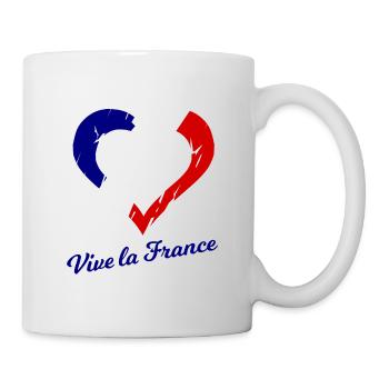 Vive la France Herzflagge - Tasse - Weiß - Rechts