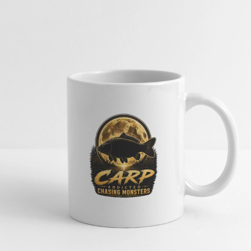 Mitternachtskarpfen-süchtiges Monsterfischen-Design Tasse