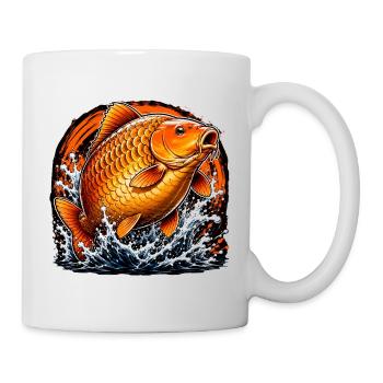 Conception de la pêche à la carpe koi orange - Mug blanc - blanc - Droite