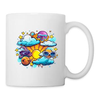 Joys of the sun in the circle of clouds - Mug - white - Right