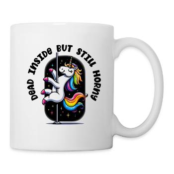 Rainbow unicorn at the pole Horny although dead in the inside - Mug - white - Right