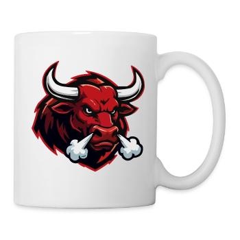 Fire Bull Bull Head Motif - Mug - white - Right