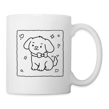 Petit chiot mignon | Lulu Lotus - Mug blanc - blanc - Droite