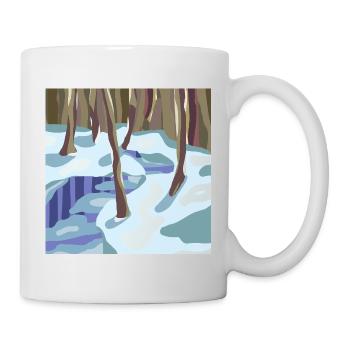 Winterwald in kalten Schatten - Tasse - Weiß - Rechts