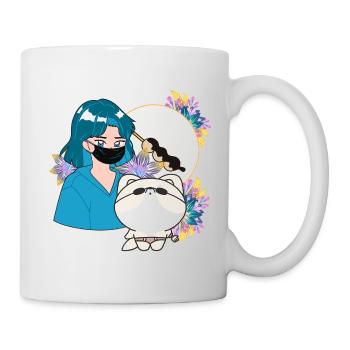 Anime Girl und Shiba Inu mit Prothese - Tasse - Weiß - Rechts