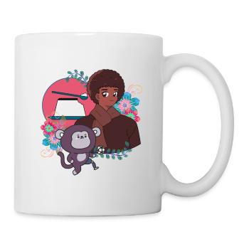 Anime Boy and Soccer Monkey with Prosthetic - Mug - white - Right