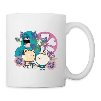 Anime Group in Mask with Cochlear Implant Art - Mug - white - Right