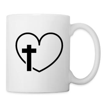 Kreuzherz - Tasse - Weiß - Rechts