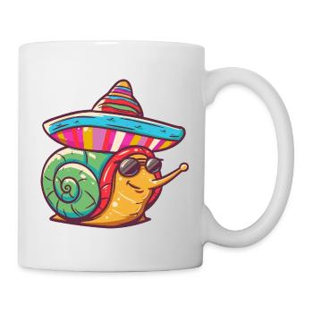 Schnecke Lustig Sombrero - Tasse - Weiß - Rechts