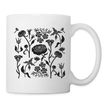 Pfingstrosen für immer L Botanische Pfingstrosen L Schwarz - Tasse - Weiß - Rechts